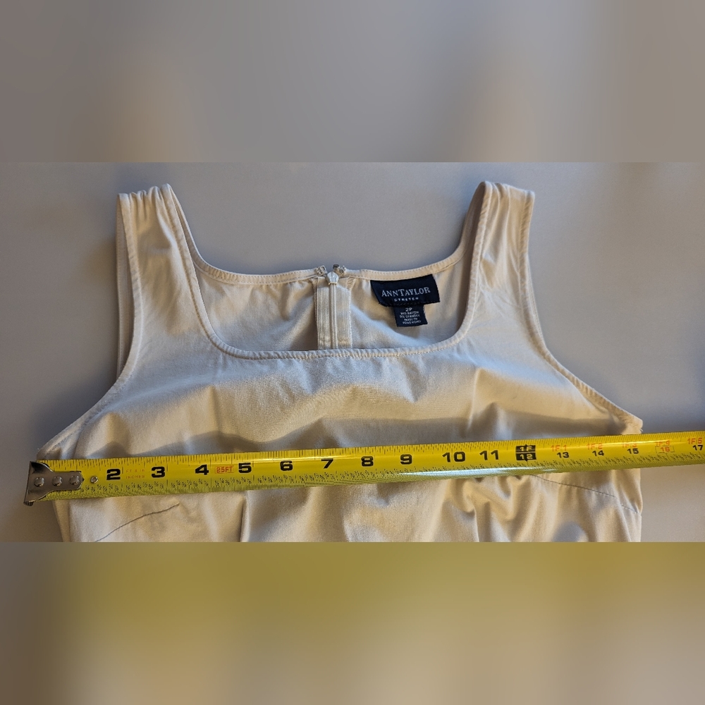 Vintage Ann Taylor Women's Stretch Classic Mini Sleeveless Belted Dress. Size 2P - Picture 10 of 11